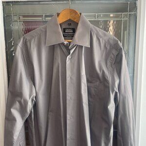 Karako Men's Button Up Gray Long Sleeve Dress Shirt 17- 34/35